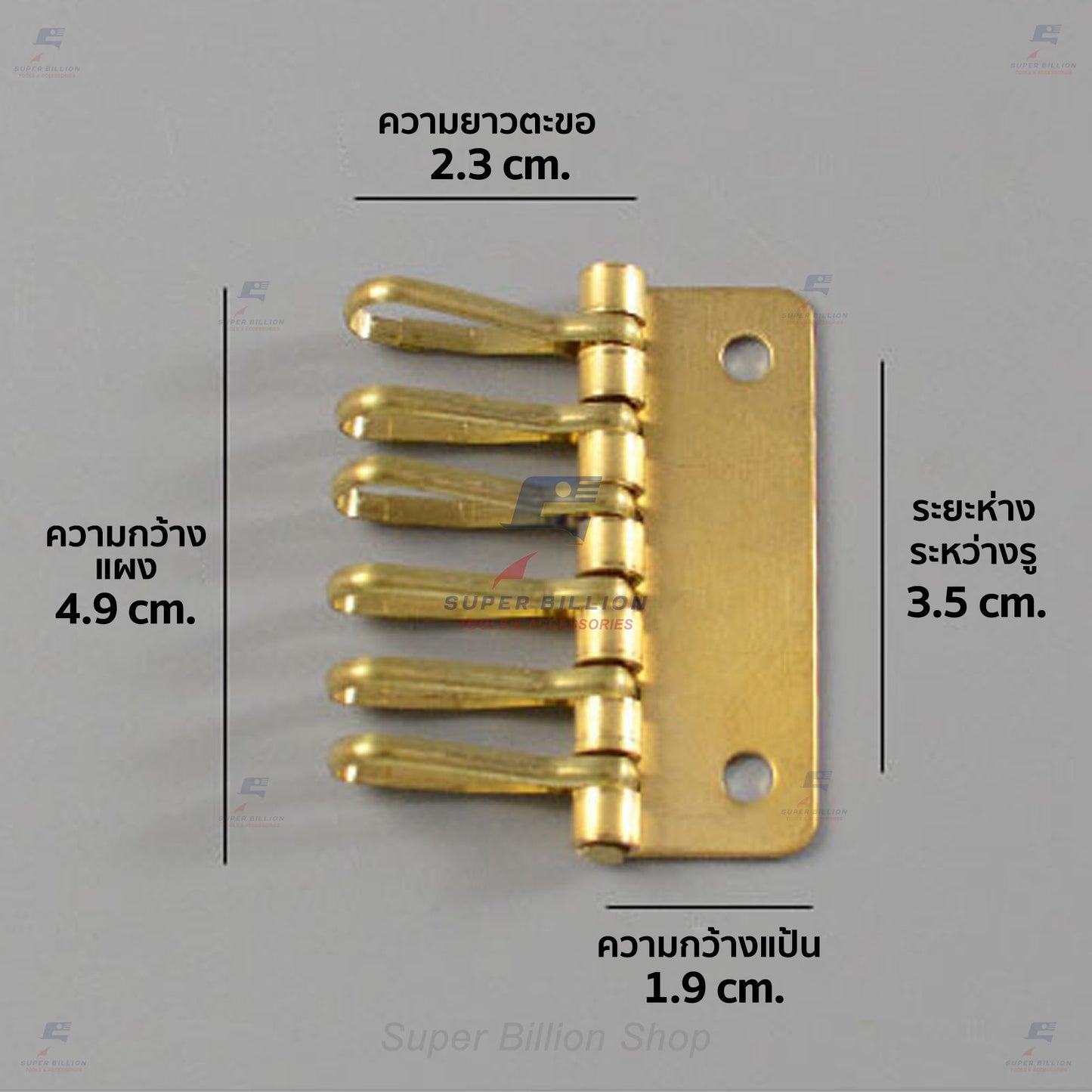 พวงกุญแจแบบแผง วัสดุทองเหลือง ที่แขวนกุญแจ พร้อมหมุดย้ำให้ 2 ชุด แขวนกุญแจได้ 6 อัน อุปกรณ์งานหนัง