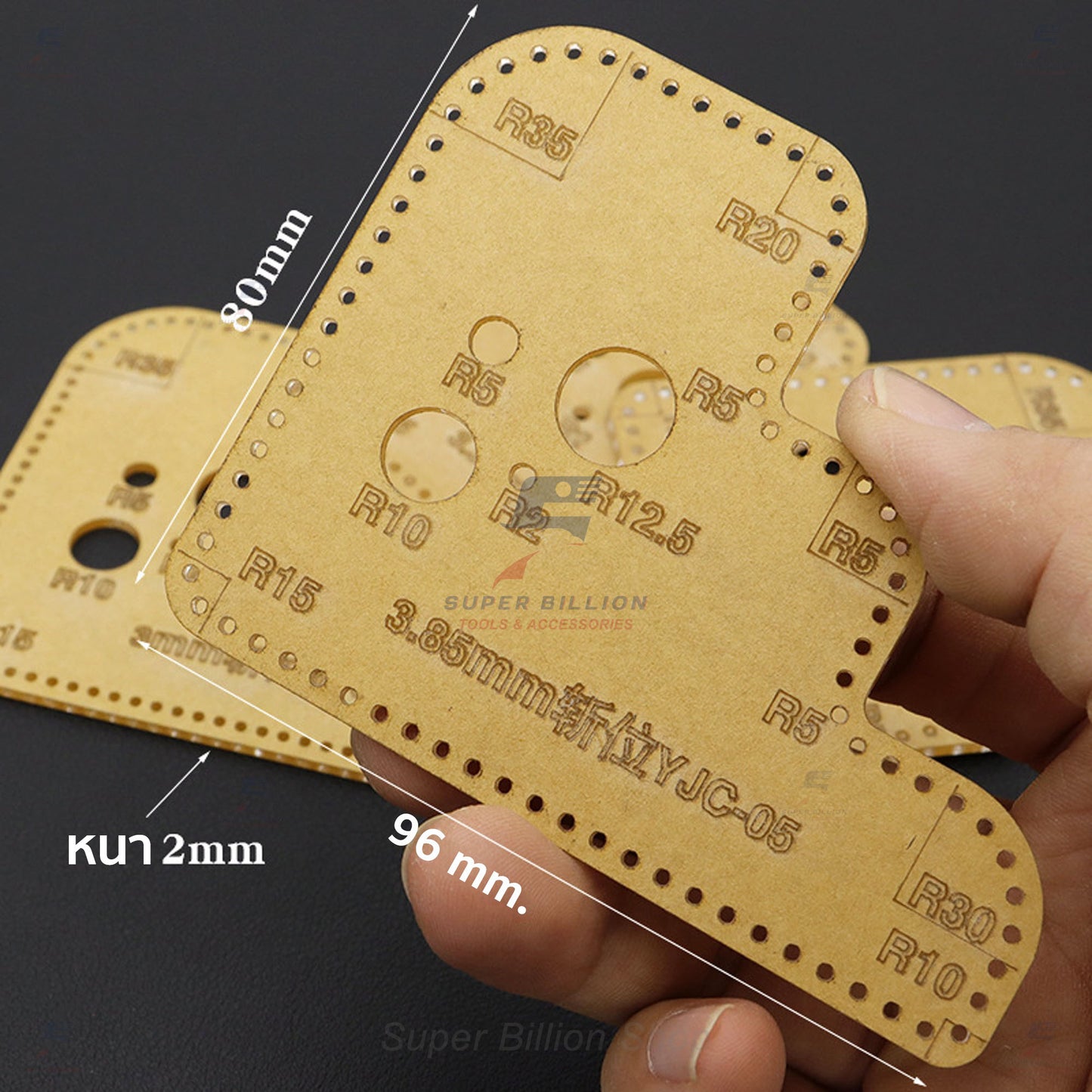 Acrylic Leathercraft Ruler – Corner Radius & Stitch Spacing Template