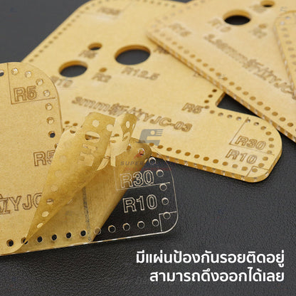 Acrylic Leathercraft Ruler – Corner Radius & Stitch Spacing Template