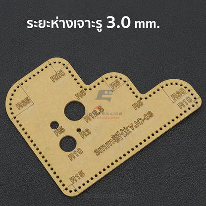 Acrylic Leathercraft Ruler – Corner Radius & Stitch Spacing Template