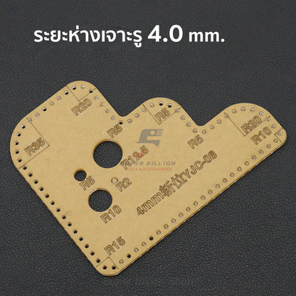 Acrylic Leathercraft Ruler – Corner Radius & Stitch Spacing Template
