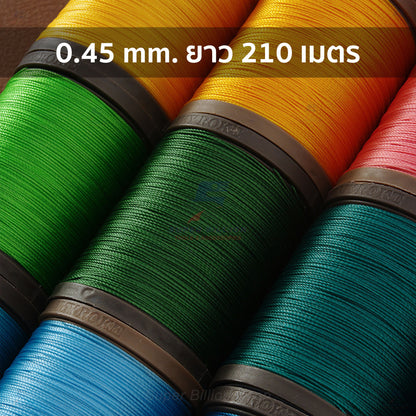 ด้ายแว็กซ์โพลีเอสเตอร์ Amy Roke 0.45mm (P45) ยาว 210 เมตร ด้ายเย็บหนังเกรดพรีเมียม