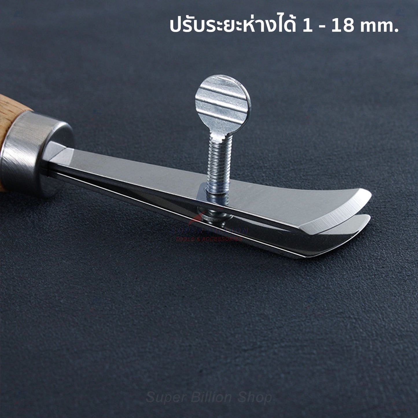Adjustable Leather Edge Groover – Wooden Handle, High-Quality Steel Tool for Leathercraft and Handmade