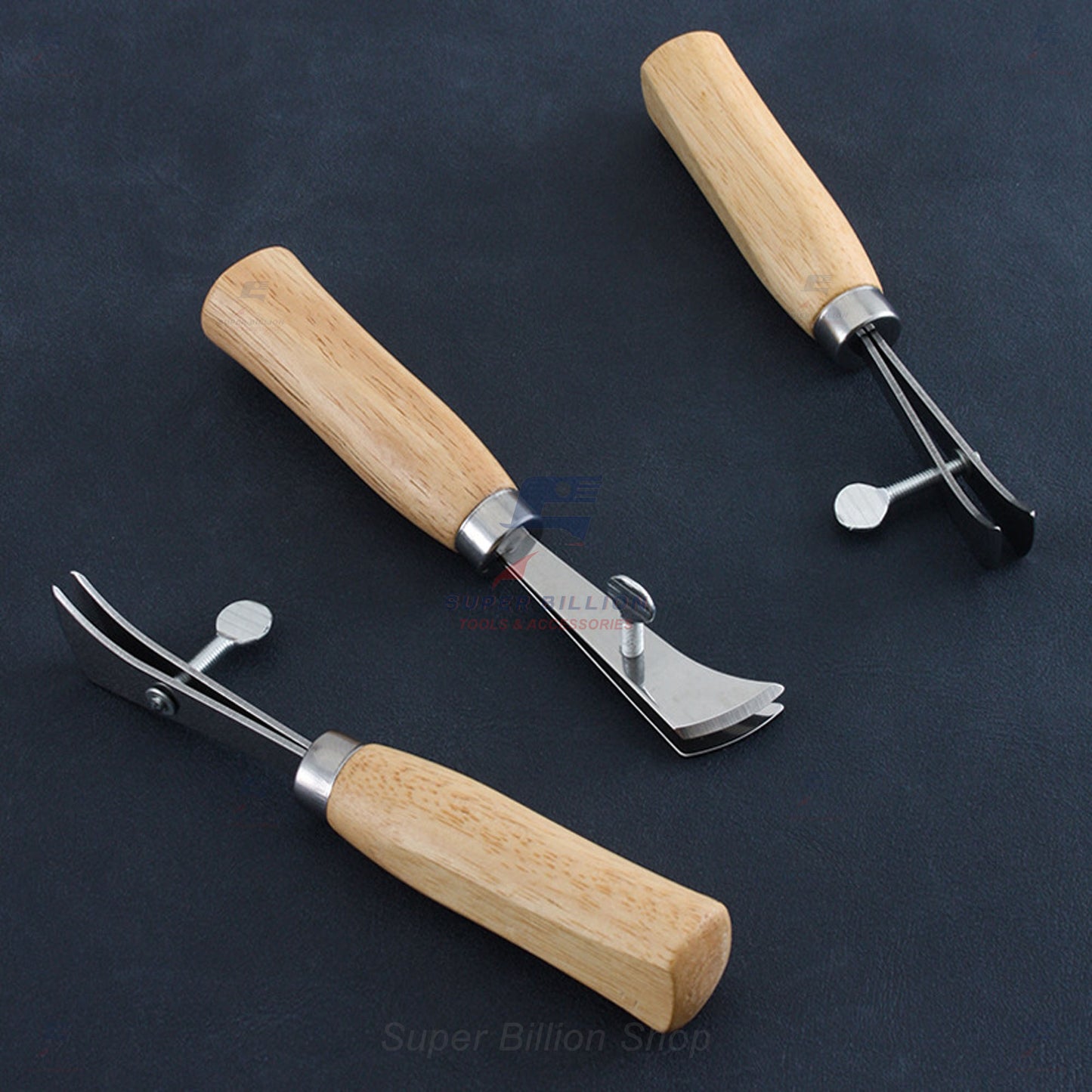 Adjustable Leather Edge Groover – Wooden Handle, High-Quality Steel Tool for Leathercraft and Handmade