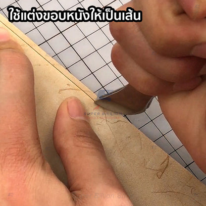 Adjustable Leather Edge Groover – Wooden Handle, High-Quality Steel Tool for Leathercraft and Handmade