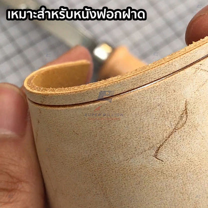Adjustable Leather Edge Groover – Wooden Handle, High-Quality Steel Tool for Leathercraft and Handmade