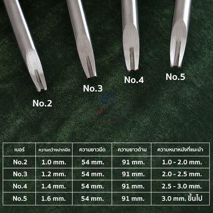 มีดแต่งขอบหนัง (Edge Beveler) มีดคม ใช้ลบขอบหนังให้เรียบเนียน มี 4 ขนาด No.2–No.5