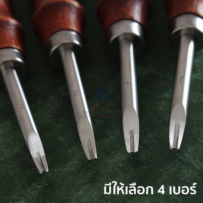 มีดแต่งขอบหนัง (Edge Beveler) มีดคม ใช้ลบขอบหนังให้เรียบเนียน มี 4 ขนาด No.2–No.5
