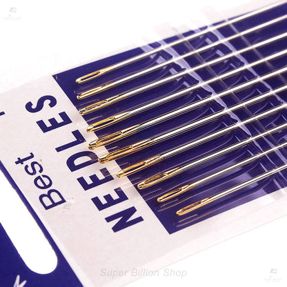 Hand Sewing Needles for Leathercraft – Large Gold Eye, No.120-081 - 10 Needles/Pack.