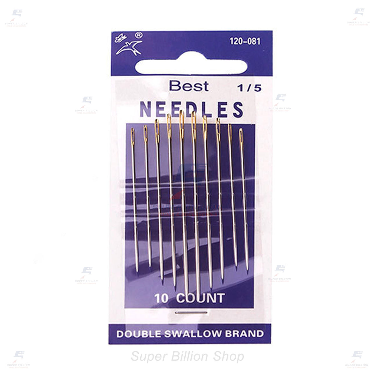Hand Sewing Needles for Leathercraft – Large Gold Eye, No.120-081 - 10 Needles/Pack.