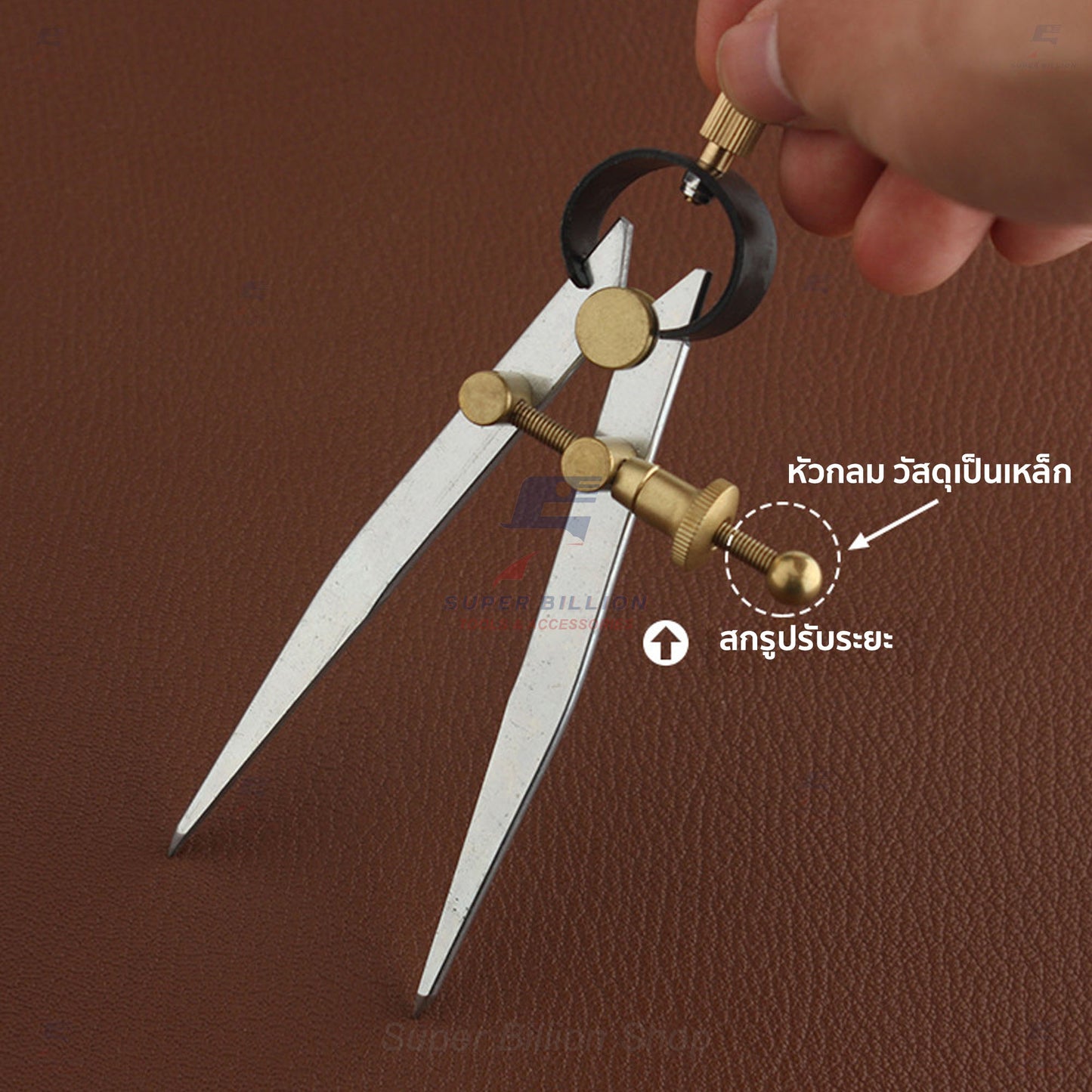 เวอร์เนียวัดระยะงานหนัง ปากแหลม 15 cm. แบบปรับสกรู | เครื่องมือทำงานหนัง วัดระยะขอบหนัง