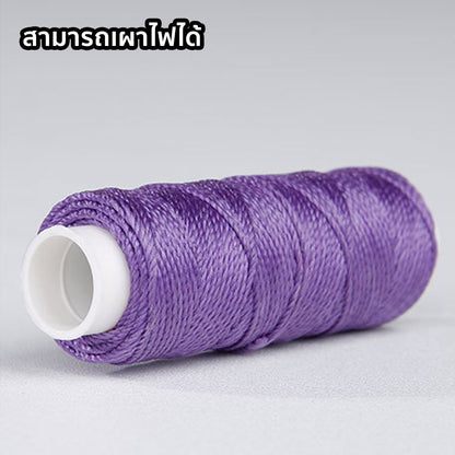 ด้ายโพลีเอสเตอร์ เคลือบแว็กซ์ ขนาด 0.45 mm. ยาว 35 เมตร ใช้ทำเครื่องประดับ งานแฮนด์เมดต่างๆ