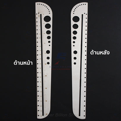 ไม้บรรทัดสแตนเลสอเนกประสงค์ พร้อมโปรแทรกเตอร์ในตัว และช่องวัดหลายแบบ สำหรับงาน DIY
