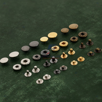 กระดุมแป๊กโลหะ เนื้อวัสดุทองแดง ชุบสี VT5 (12mm.) / VT10 (15mm.) - แบ่งขาย 10/20/100 ชุด