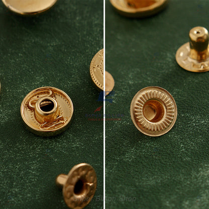 กระดุมแป๊กโลหะ เนื้อวัสดุทองแดง ชุบสี VT5 (12mm.) / VT10 (15mm.) - แบ่งขาย 10/20/100 ชุด