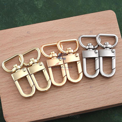 ตะขอก้ามปูหัวหมุน ทรงรี ก้น D-Ring (แพ็คละ 2 ชิ้น/สี) | วัสดุโลหะผสมชุบสี (Zinc Alloy) ทนสนิม (No.6979)