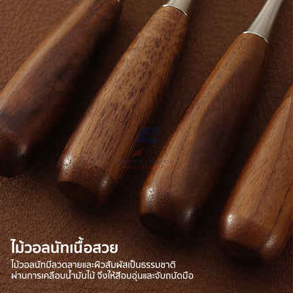 เหล็กแหลมงานหนัง ด้ามไม้วอลนัท | เจาะนำร่อง ขยายรู งานทำเข็มขัด กระเป๋าหนัง งานแฮนด์เมดต่างๆ