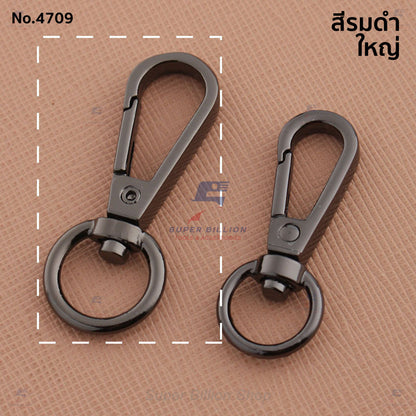 ตะขอคอหมา ก้นกลม หมุนได้ (แพ็คละ 2 ชิ้น/สี) วัสดุ Zinc Alloy ไม่เป็นสนิม มี 2 ขนาดให้เลือก No.4709